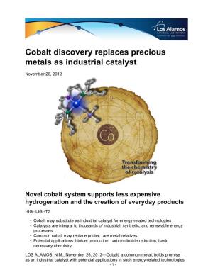 Cobalt Discovery Replaces Precious Metals As Industrial Catalyst