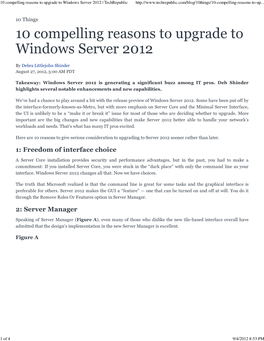 10 Compelling Reasons to Upgrade to Windows Server 2012 | Techrepublic