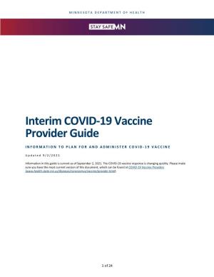 Interim COVID-19 Vaccine Provider Guide