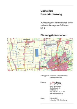 Gemeinde Kronprinzenkoog Planungsinformation
