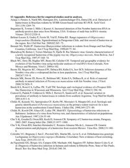 S3 Appendix: Reference List for Empirical Studies Used in Analyses