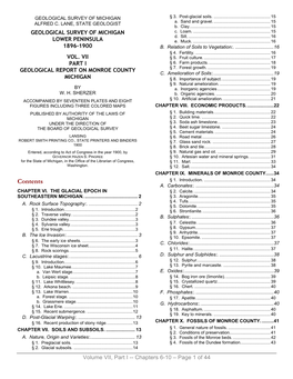 Geological Survey of Michigan Lower Peninsula 1896-1900 Vol. Vii Part I