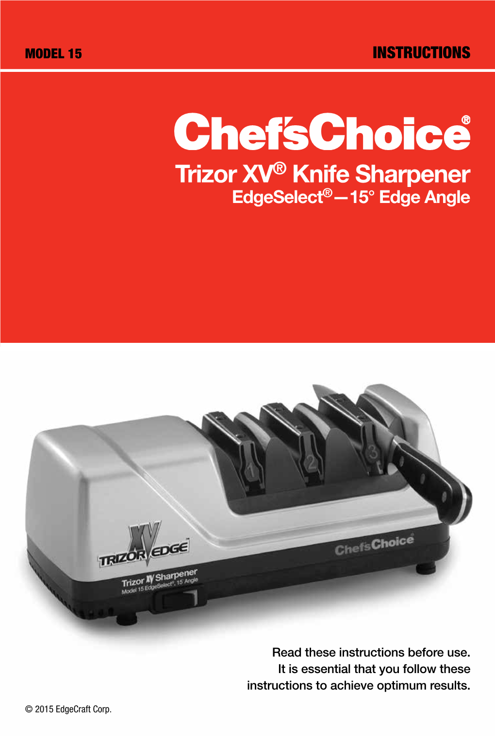 Trizor XV® Knife Sharpener Edgeselect®­—15° Edge Angle