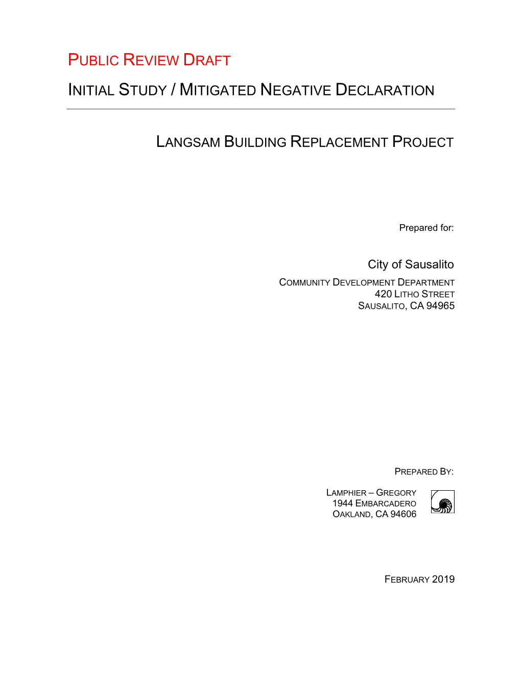 Mitigated Negative Declaration