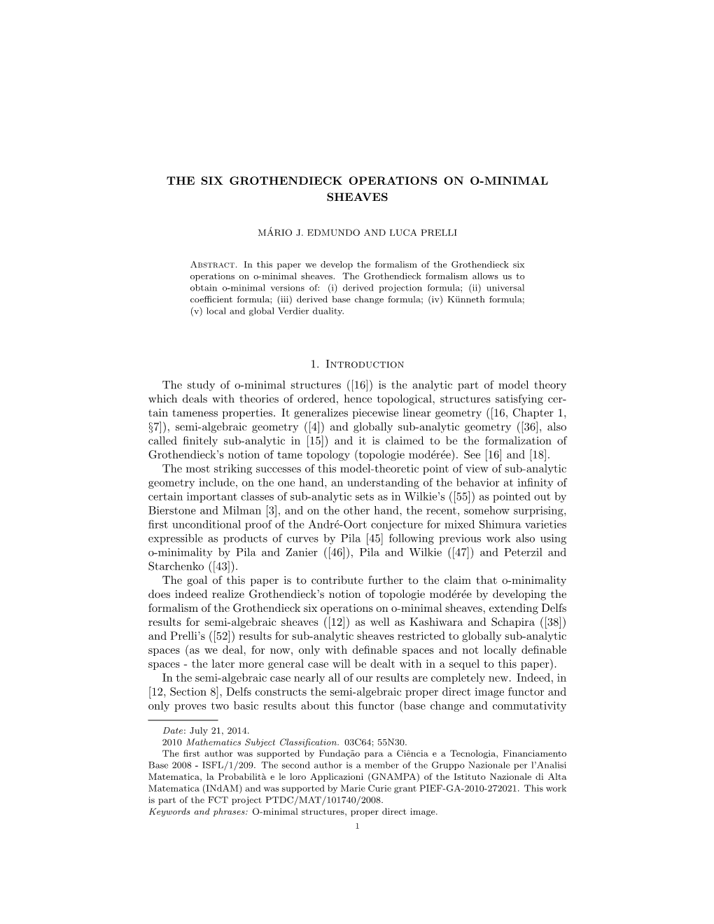 The Six Grothendieck Operations on O-Minimal Sheaves