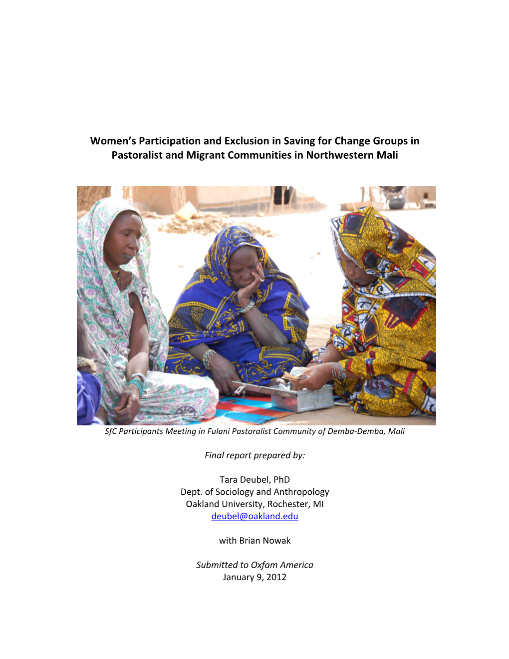 Women's Participation and Exclusion in Saving for Change Groups In
