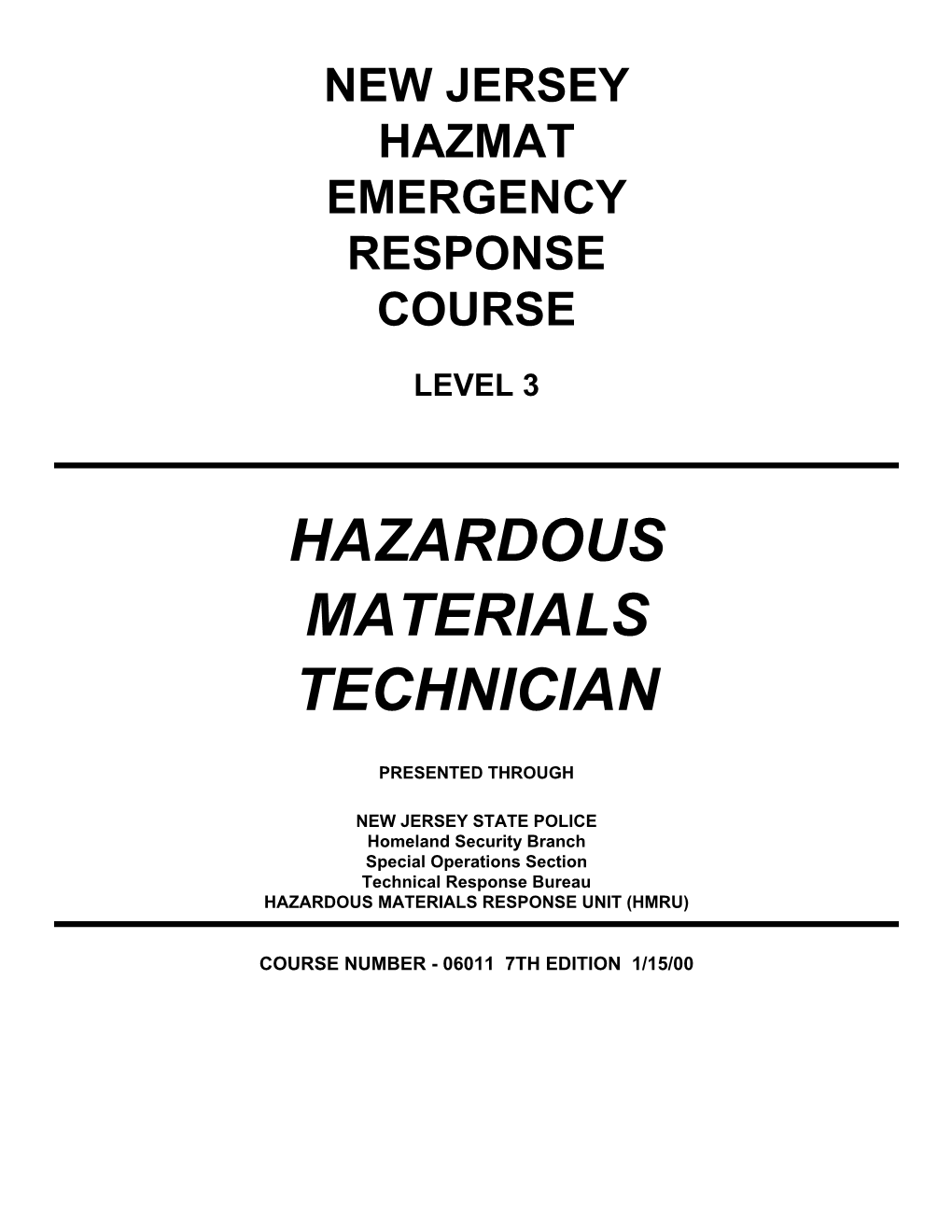 Hazardous Materials Technician