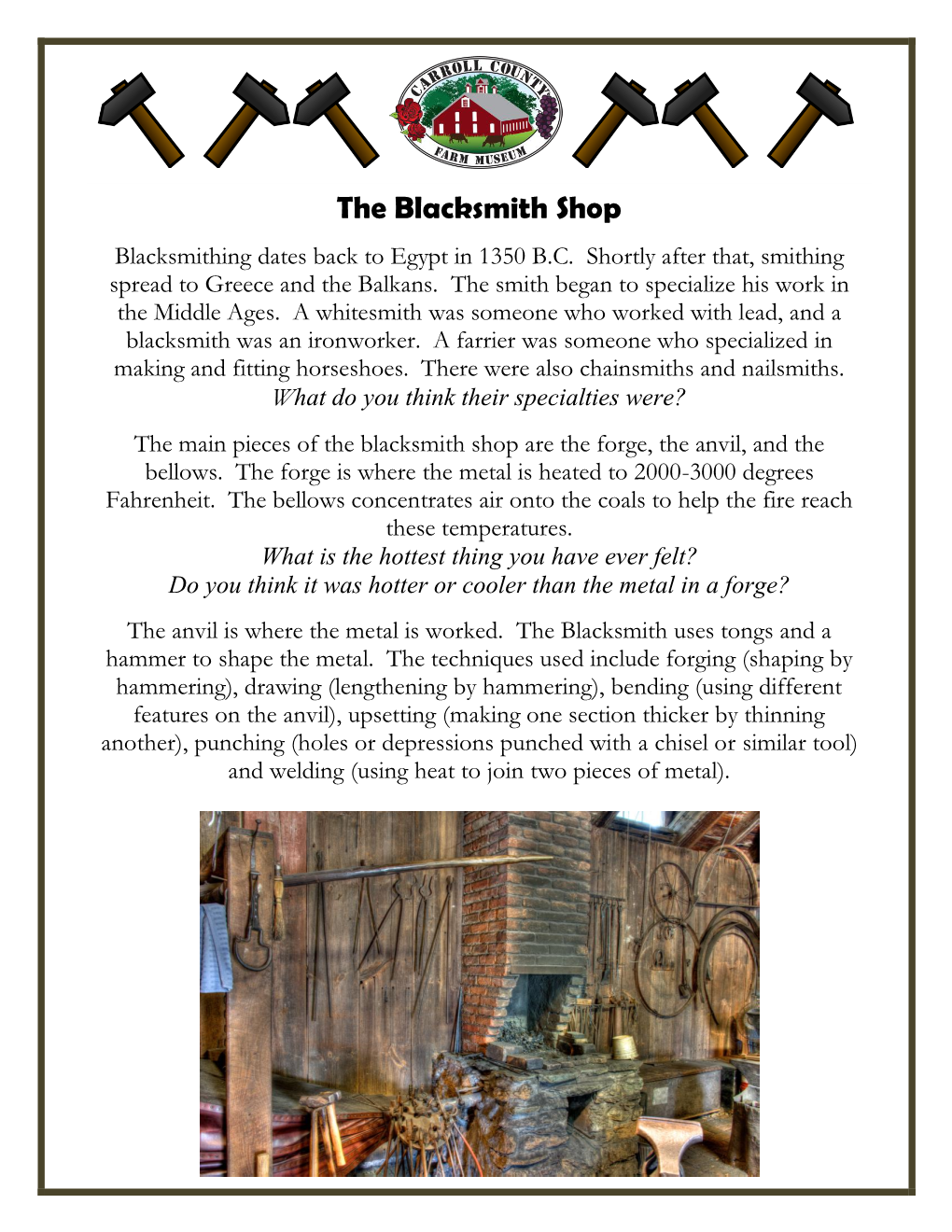 The Blacksmith Shop