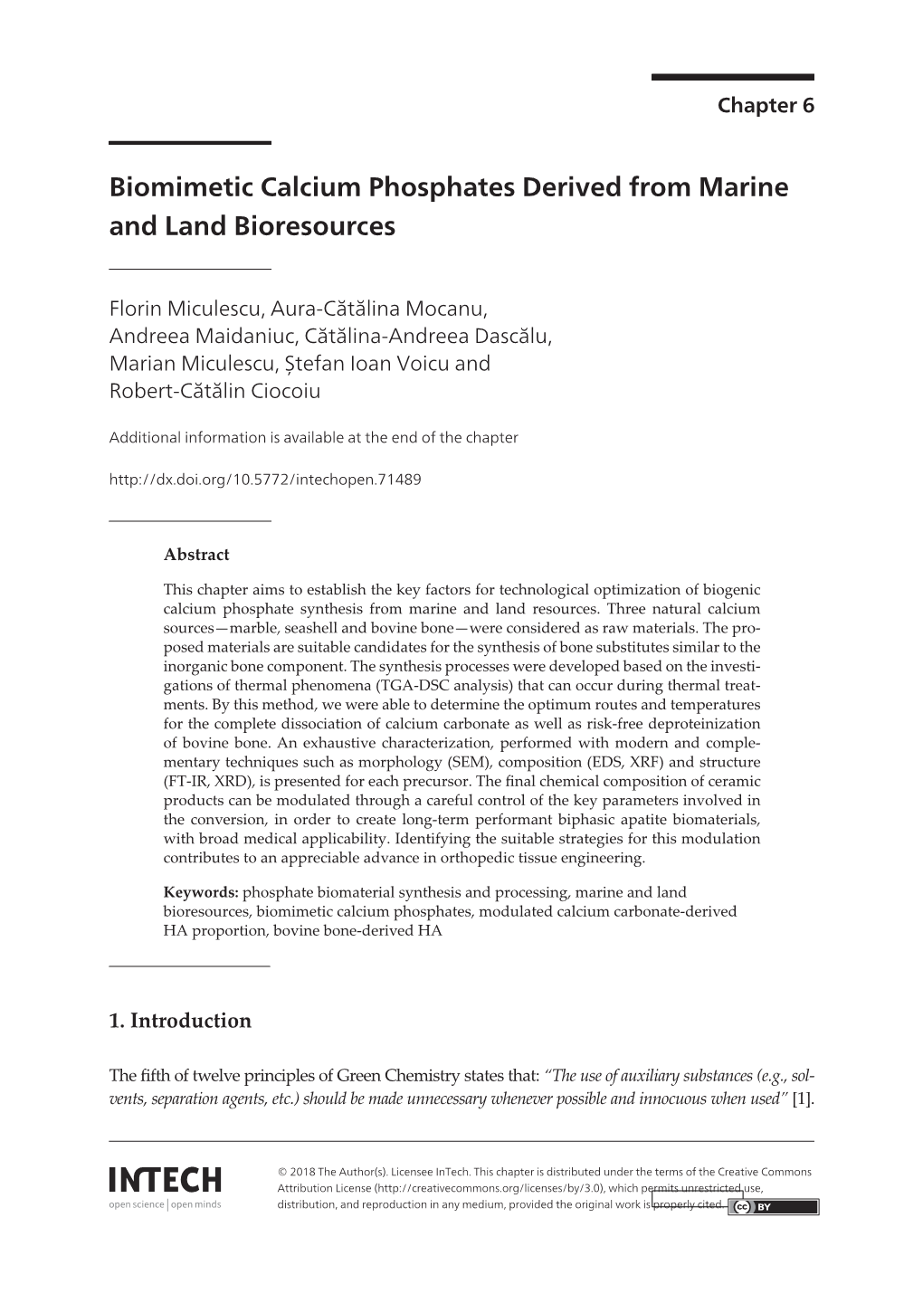 Biomimetic Calcium Phosphates Derived from Marine and Land Bioresources