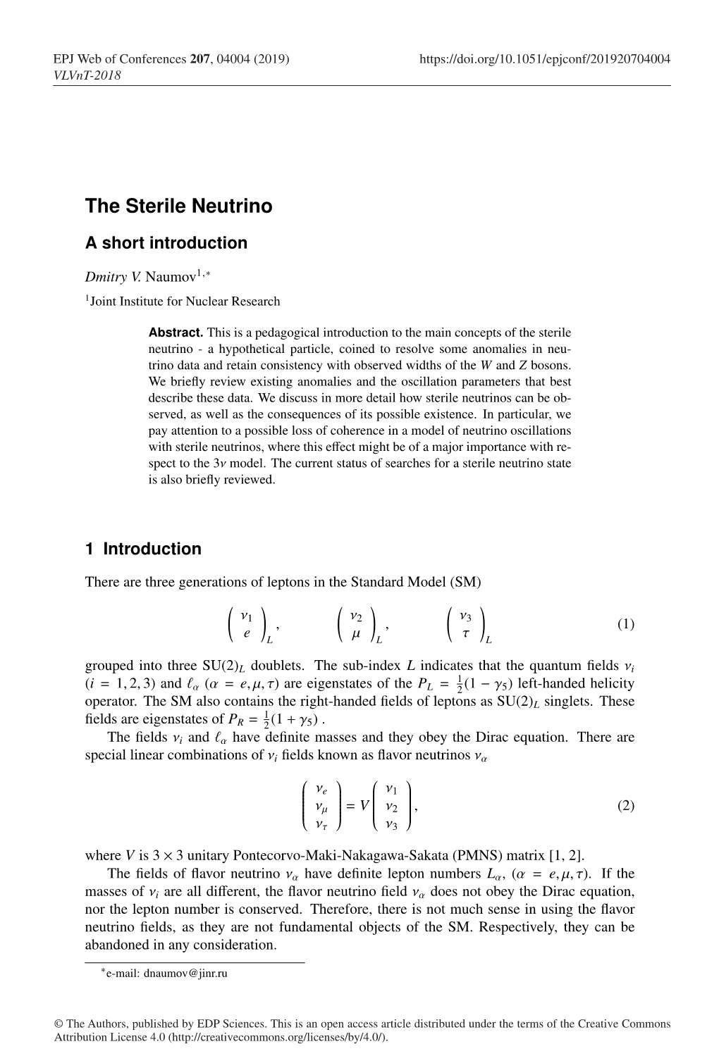 The Sterile Neutrino