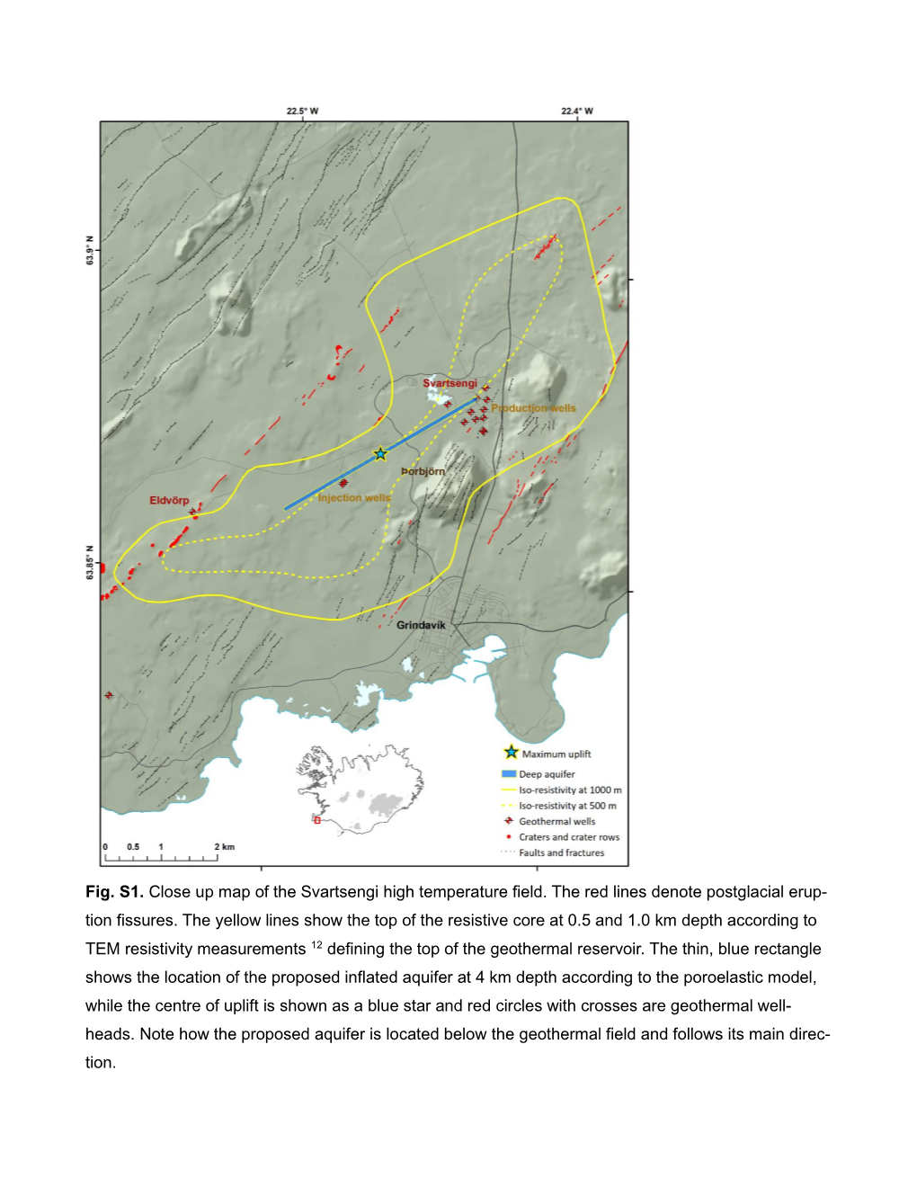 Fig. S1. Close up Map of the Svartsengi High Temperature Field