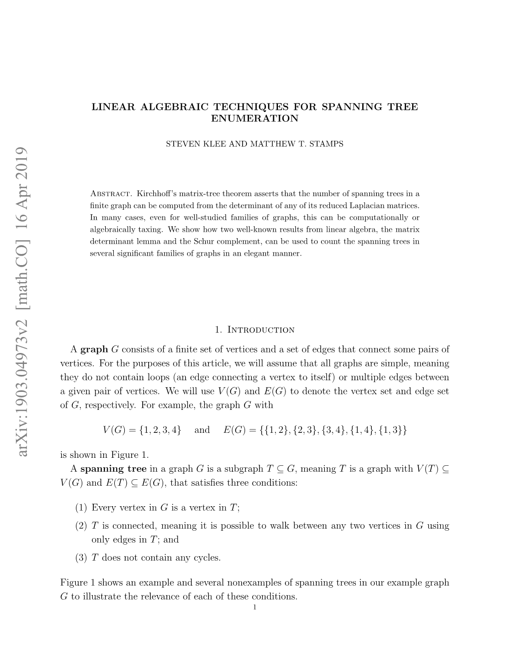 Arxiv:1903.04973V2 [Math.CO] 16 Apr 2019 Hyd O Oti Op a Decnetn Etxt Tef Or Use Itself) Will to We Vertex Vertices