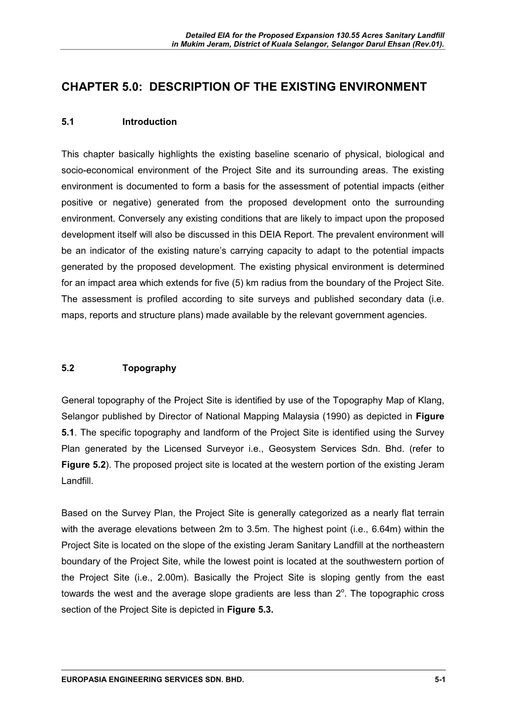 Terms of Reference for the Proposed Development On