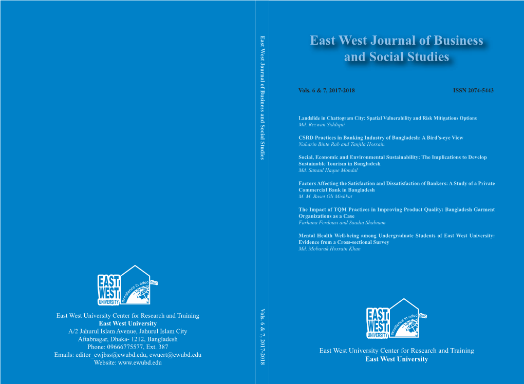 East West Journal of Business and Social Studies Call for Papers