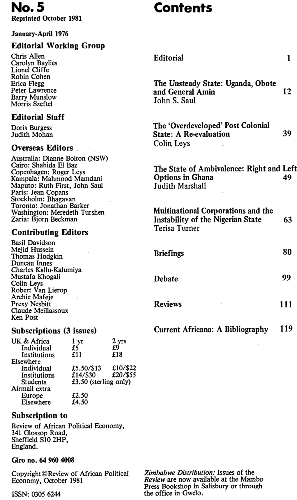 Volume 3 1976 Issue 5