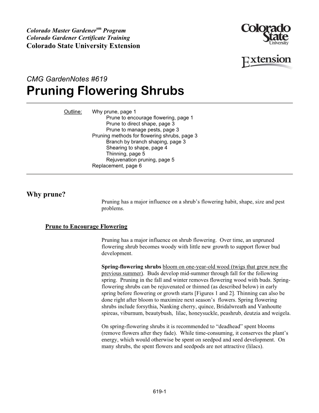 Pruning Flowering Shrubs