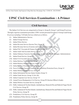 UPSC Civil Services Examination : a Primer