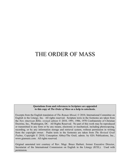 The Order of Mass