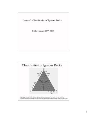 Lecture 2 Classification of Igneous Rocks