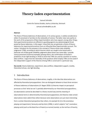 Theory-Laden Experimentation