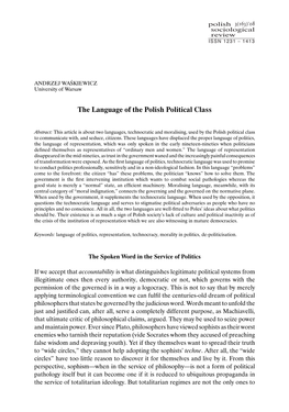 The Language of the Polish Political Class