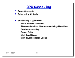 CPU Scheduling