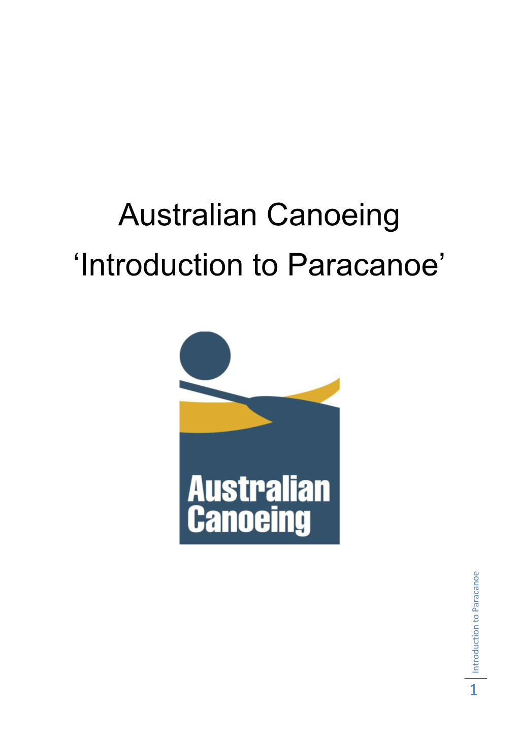 Australian Canoeing 'Introduction to Paracanoe'