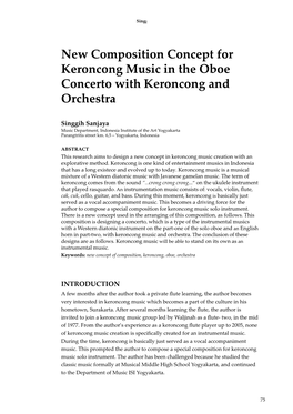 New Composition Concept for Keroncong Music in the Oboe Concerto with Keroncong and Orchestra