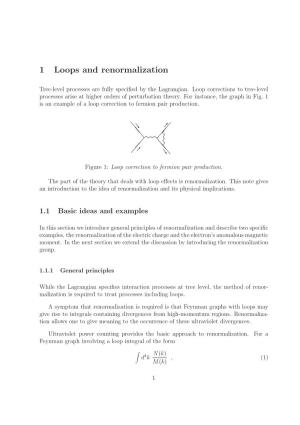1 Loops and Renormalization