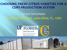 Choosing Fresh Citrus Varieties for a CUPS Production System