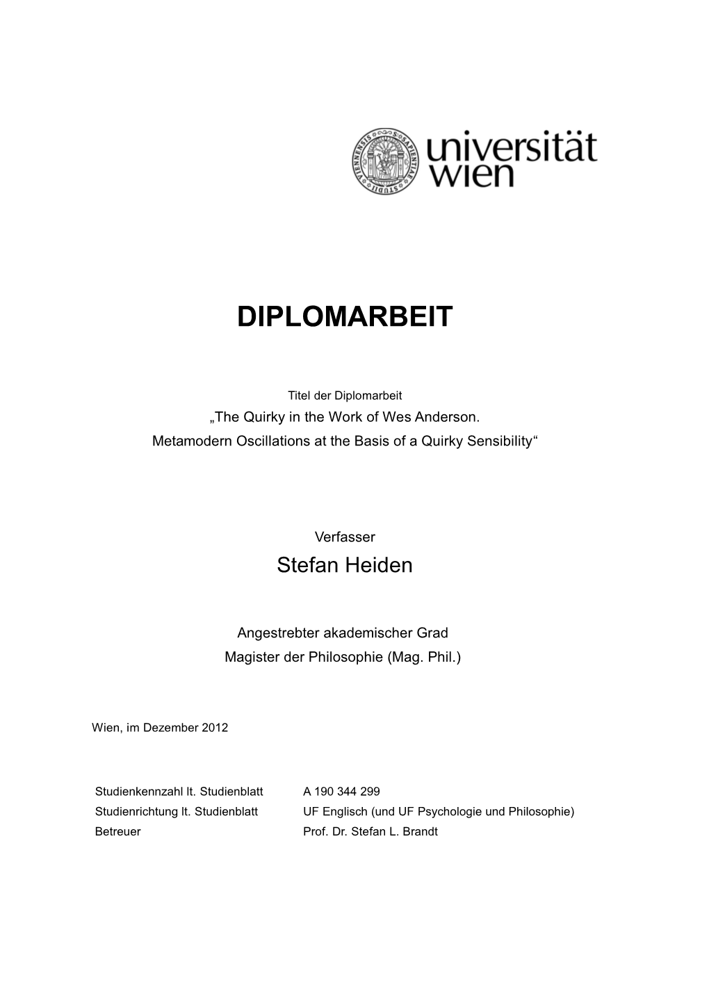 Diplomarbeit