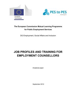 Job Profiles and Training for Employment Counsellors