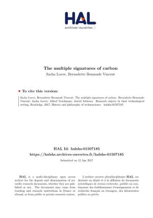 The Multiple Signatures of Carbon Sacha Loeve, Bernadette Bensaude Vincent