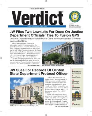 JW Sues for Records of Clinton State Department