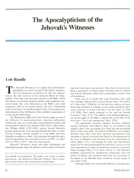 The Apocalypticism of the Jehovah's Witnesses