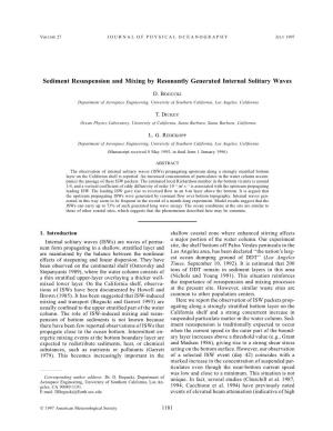 Sediment Resuspension and Mixing by Resonantly Generated Internal Solitary Waves