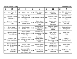 75 Top Hits 1975-1989 List Per Column