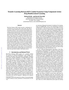 Transfer Learning Between RTS Combat Scenarios Using Component-Action Deep Reinforcement Learning