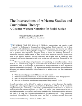 The Intersections of Africana Studies and Curriculum Theory: a Counter-Western Narrative for Social Justice