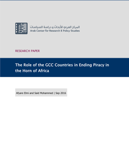 The Role of the GCC Countries in Ending Piracy in the Horn of Africa