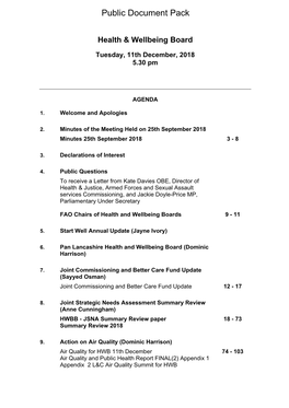 (Public Pack)Agenda Document for Health & Wellbeing Board, 11/12/2018 17:30