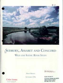 Assabet, Concord & Sudbury Rivers Draft Study Report, Massachusetts