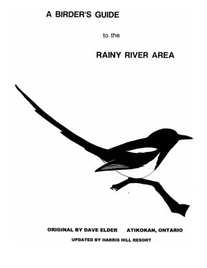 A Birder's Guide to the Rainy River Area of Ontario