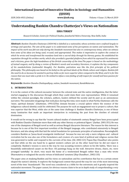 Understanding Bankim Chandra Chatterjee's Views on Nationalism