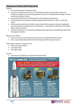 Chandrayaan 2 Mission [UPSC Notes GS III] Context:  the Name Chandrayaan Means Moon Vehicle