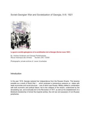 Soviet-Georgian War and Sovietization of Georgia, II-III. 1921