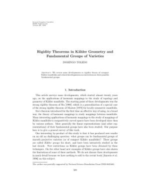 Rigidity Theorems in Kähler Geometry and Fundamental Groups of Varieties