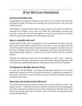 B'nei Mitzvah Handbook