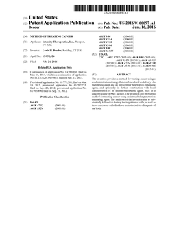 (12) Patent Application Publication (10) Pub. No.: US 2016/0166697 A1 Bender (43) Pub