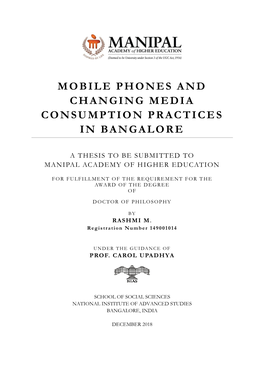 Mobile Phones and Changing Media Consumption